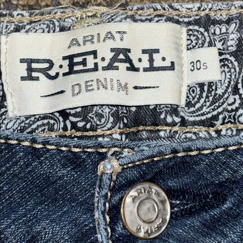 Ariat Women’s Size 30S REAL Denim Cotton Blend Stretch Bootcut Blue Jeans - Picture 3 of 12